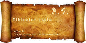 Miklovicz Itala névjegykártya